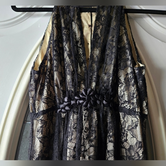 Esley Black Lace Halter Mini Dress Goth  ~ Medium Dark Romance - Picture 6 of 8